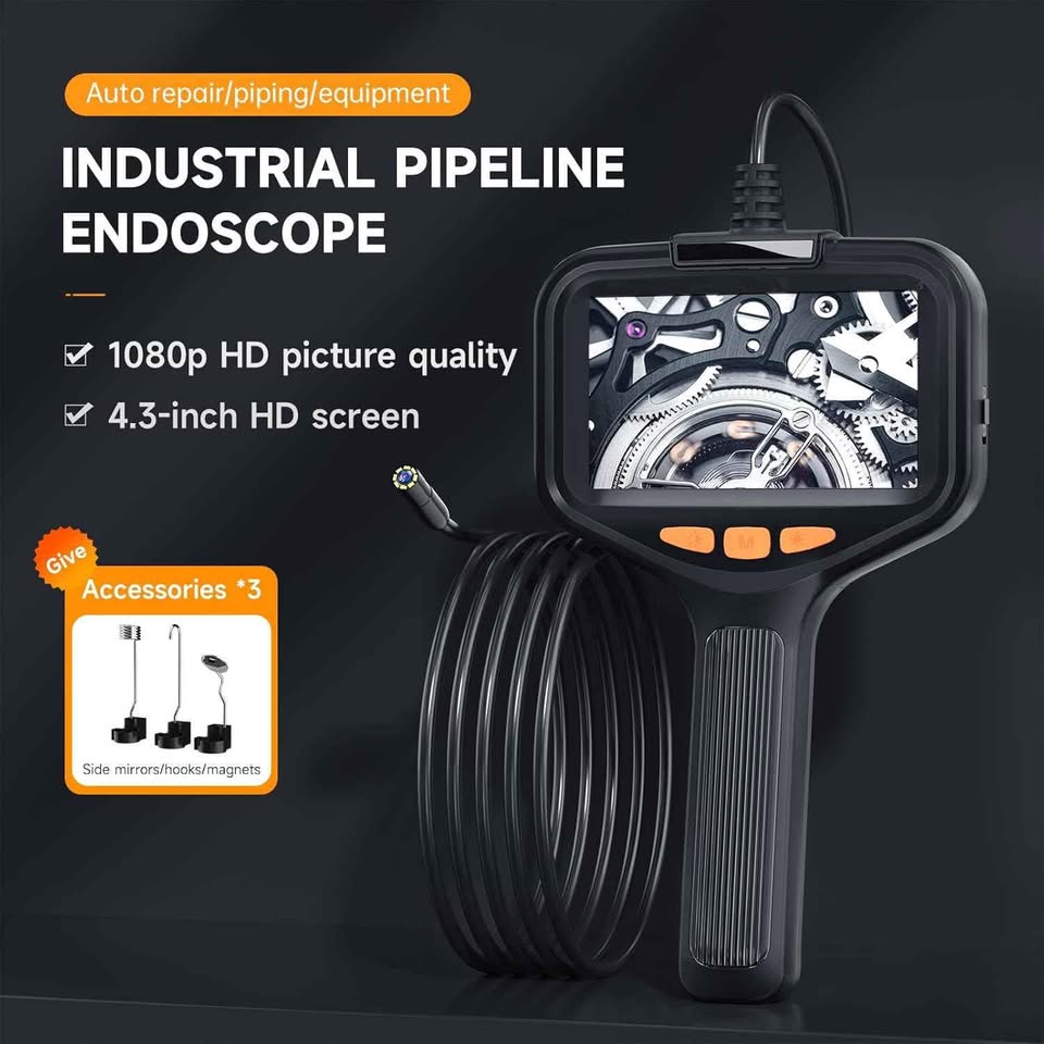 Dual Lens Inspection Camera with Illuminator 2m/6.5FT Industrial Bores ...