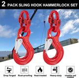 2x 6mm G80 Sling Hooks + 2x Hammerlock Chain Connectors 1.12T WLL