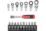 20Pcs Flex Head Ratchet Wrench Set Multi Tool Kit 8mm-19mm Torx