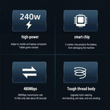 1M 240W PD Fast Charging Cable Type C to USB Data Cord