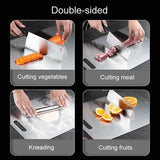 3PCS Stainless Steel Cutting Board Antibacterial Double-Sided Cutting Board Thickened Rolling Noodle Household Chopping Board (3 Cutting Boards in Package)