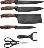 6-Piece Japanese Kitchen Knife Set - Steel Chef Knives with Cleaver, Professional Cooking Knives for Home & Restaurant Use