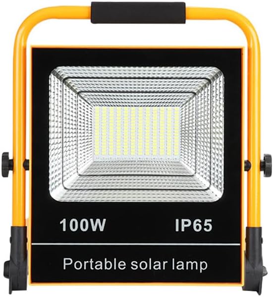 100W LED Rechargeable Floodlight - LED Solar Lamp with 4 Adjustable Lighting Modes