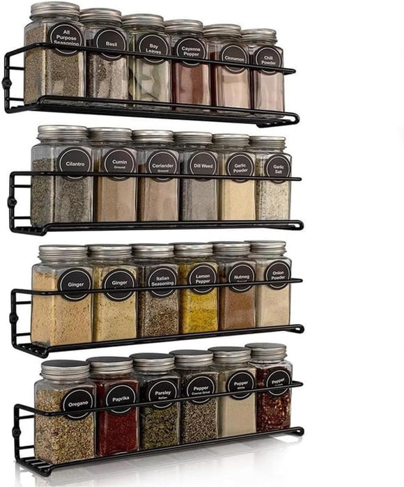 Wall Mounted 4 Tier Spice Rack Organizer for Kitchen