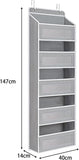 5 Shelf Hanging Door Organizer Over the Door Organizer Storage with 5 Large Capacity Pockets