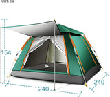 Outdoor Foldable Automatic Tent, 3-4 People Beach Rainproof and Quick-Opening Tent, Thick Rainproof Tent, Foldable Outdoor Camping Tent, Portable Family Tent