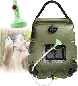 20L Camp Shower Bag Solar Heat Water Pipe Portable Camping Outdoor Hiking Temperature Indicator