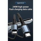1M 240W PD Fast Charging Cable Type C to USB Data Cord