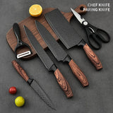 6-Piece Japanese Kitchen Knife Set - Steel Chef Knives with Cleaver, Professional Cooking Knives for Home & Restaurant Use