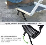 RV Step Stabilizer Kit - Trailer & RV Jack Folding Stabilizer with Adjustable Height/Angle, Non-Slip Pads