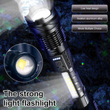 900000 Lumens XHP50 Zoom Flashlight LED Rechargeable Lamp Torch