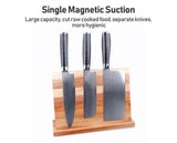 Wood Magnetic Knife Storage Cutlery Holder Stand Rack Block Kitchen Bar