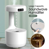 800ml Soundwave Humidifier Quiet USB Anti-Gravity Night Light Bedroom Office