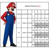 Kids Super Mario Brothers Luigi Fancy Dress Boys Girls Party Costume Book week Halloween