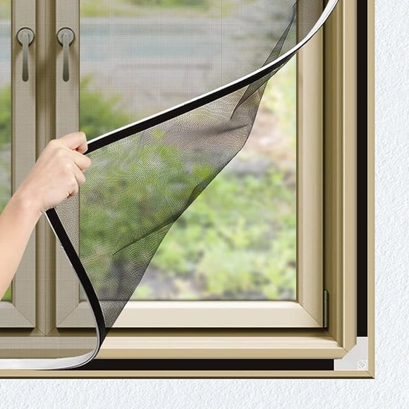 Magnetic Window Screen Adjustable DIY Window Net Fiberglass Fine Fly Mesh Screen