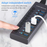 Multi Ports USB 3.0 Hub Aluminum Multi Splitter Quick PD Charger Power Adapter Multiple Expander Hubs