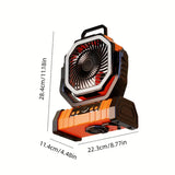 Portable Camping Outdoor Rechargeable Battery Operated Fan Auto-Oscillating Desk Fan