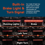 Red Clearance ID BAR Marker Light 3 Light 9 LED Trailer Sealed Stainless Steel, Sealed 3-Light Truck and Trailer Identification LED Light Bar Red Led Strip w/Black Base