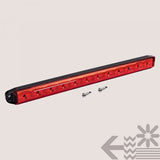 Red Clearance ID BAR Marker Light 3 Light 9 LED Trailer Sealed Stainless Steel, Sealed 3-Light Truck and Trailer Identification LED Light Bar Red Led Strip w/Black Base