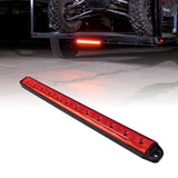 Red Clearance ID BAR Marker Light 3 Light 9 LED Trailer Sealed Stainless Steel, Sealed 3-Light Truck and Trailer Identification LED Light Bar Red Led Strip w/Black Base