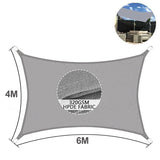 4x6M 320GSM Sun Shade Sail Cloth Canopy Outdoor Awning Rectangle Square Grey Sand