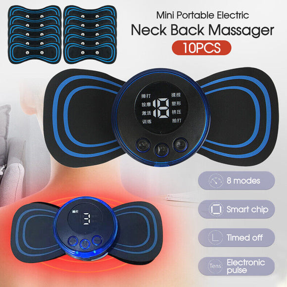 Mini Portable Electric Neck Back Massager EMS Cervical Massage Patch Relief Pain