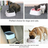 1.5L Pet Dog Cat Water Bowl No Spill Slow Feeder Dispenser Dust Free Non Slip