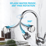 Moveable 360° Faucet Kitchen Water Saving Tap Head Filter Spray Extender Aerator