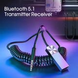 Wireless Bluetooth 5.1 Receiver Dongle Car AUX Music 3.5mm Adapter Cable