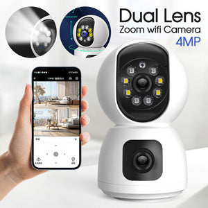 WIFI Camera 2K 4MP Dual Lens Night Vision Camera Home Security Baby IP Monitor