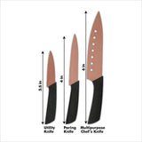 3pcs Premium Kitchen Knife Set - Non-Stick, Dishwasher Safe, Anti-Slip Handle