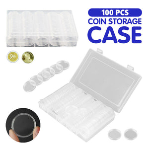 100PCS Australian Coin Collection Round Storage Cases Capsules Holder Album