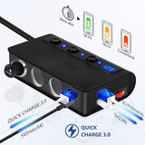 3 Way Multi Car Socket Splitter 4 USB Charger/Power Adapter