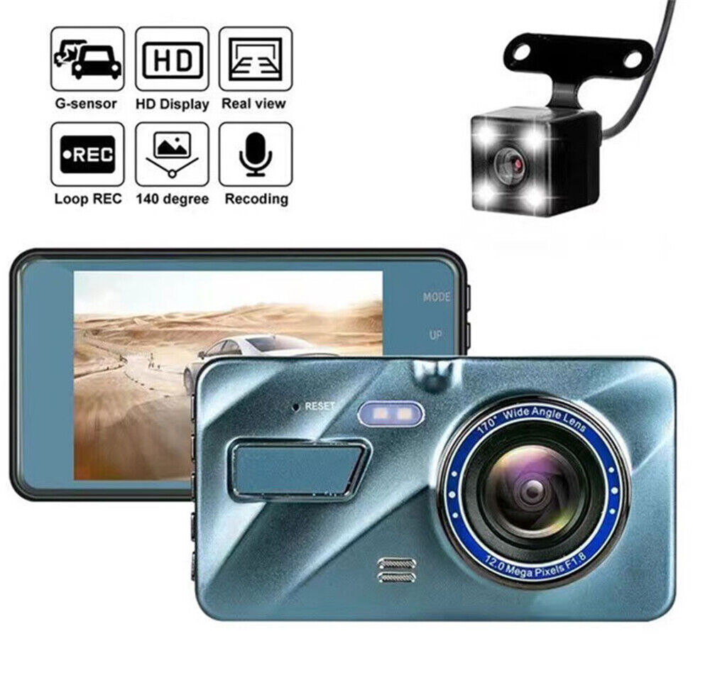 1080P Car Dash Dual Camera Video DVR Recorder Front Rear Night Vision ...
