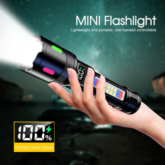 Rech Flashlight Usb 50000000 LED Torch Zoom Light Super Bright Hunting Flashlight USB Rech ...