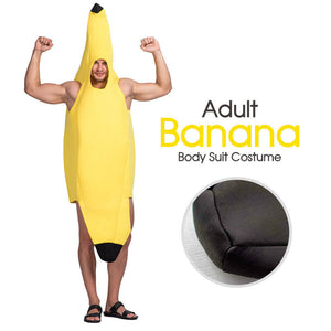 Adult Banana Body Suit Costume Unisex Outfit One Size Fits Halloween Fancy Dress