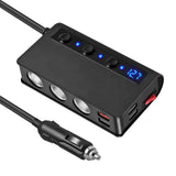 3 Way Multi Car Socket Splitter 4 USB Charger/Power Adapter