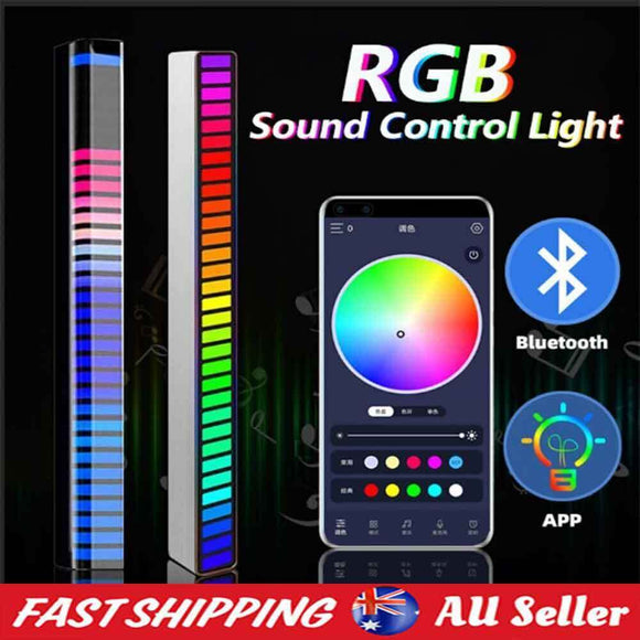 Voice Sound Activated Rhythm Bar Music Car Light Party Strip 32LED RGB Tube Lamp