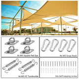 6mm 304 Stainless Steel Turnbuckle Kit – 4 Hook Open Body + Carabiners & Fixings