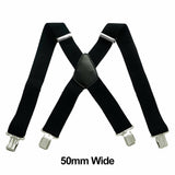 35/50mm Extra Wide Men's Adjustable Elastic Suspenders Clip On Braces Trouser