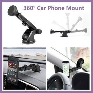 360° Mount Car Windscreen Phone Magnet Holder GPS Dashboard Suction Cradle Stand