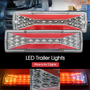 X2 LED Trailer Lights Tail Lamp Stop Brake Dynamic Indicator 12v or 24 v Taillight Pair