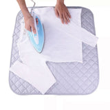 TRAVEL IRONING MAT: PREMIUM QUILTED MAGNETIC PORTABLE FOLDING PAD 60x55CM