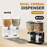 Double Cereal Dispenser Container Tank Large Dry Food Snack Kitchen Canister