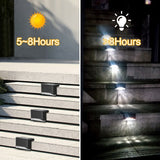 4PCS Outdoor Solar LED Deck Lights Garden Patio Pathway Stairs Step Fence Lamps