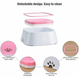 1.5L Pet Dog Cat Water Bowl No Spill Slow Feeder Dispenser Dust Free Non Slip