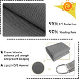 4x6M 320GSM Sun Shade Sail Cloth Canopy Outdoor Awning Rectangle Square Grey Sand