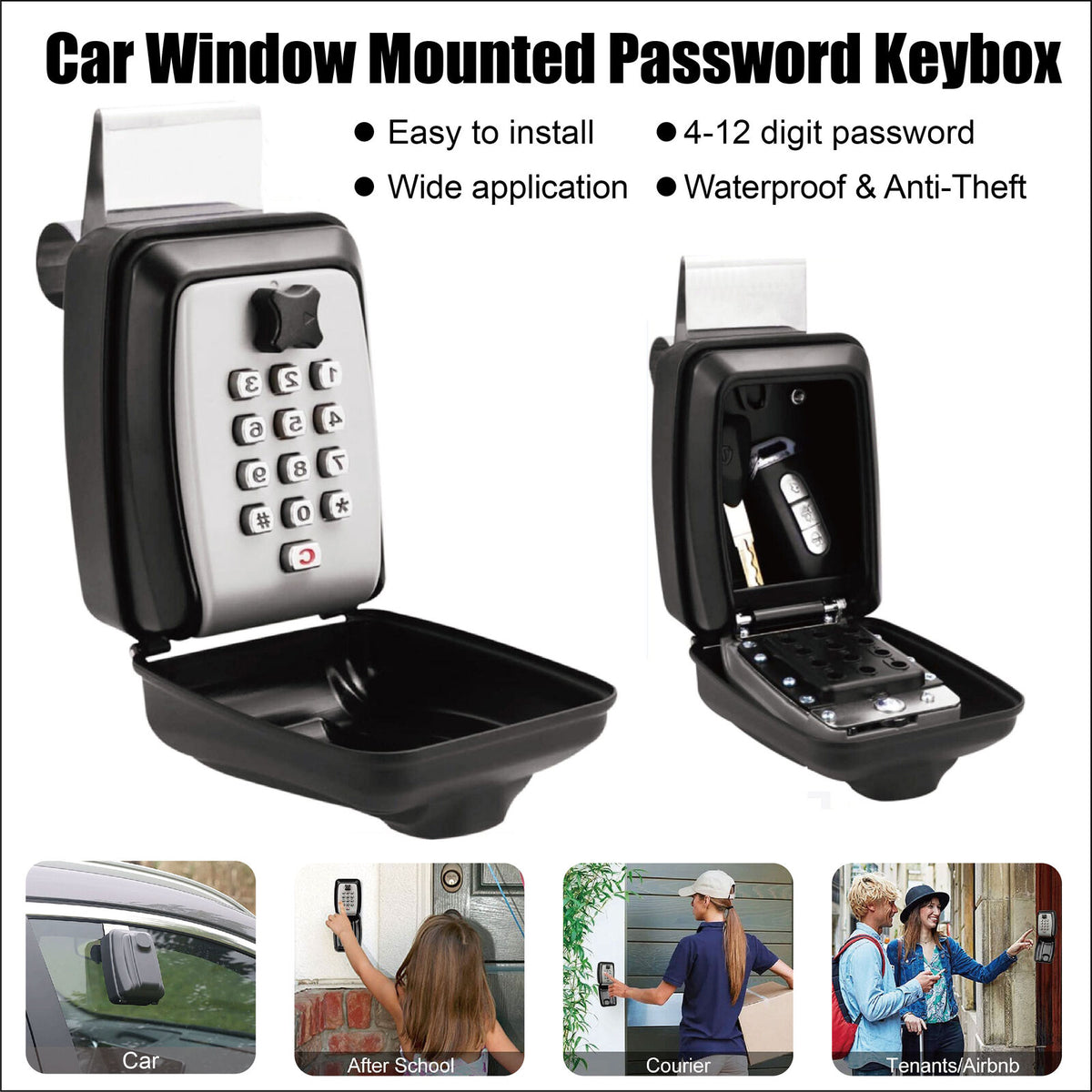 Waterproof Anti-Theft Car Window Mounted Password Keybox – www.ozoffer ...