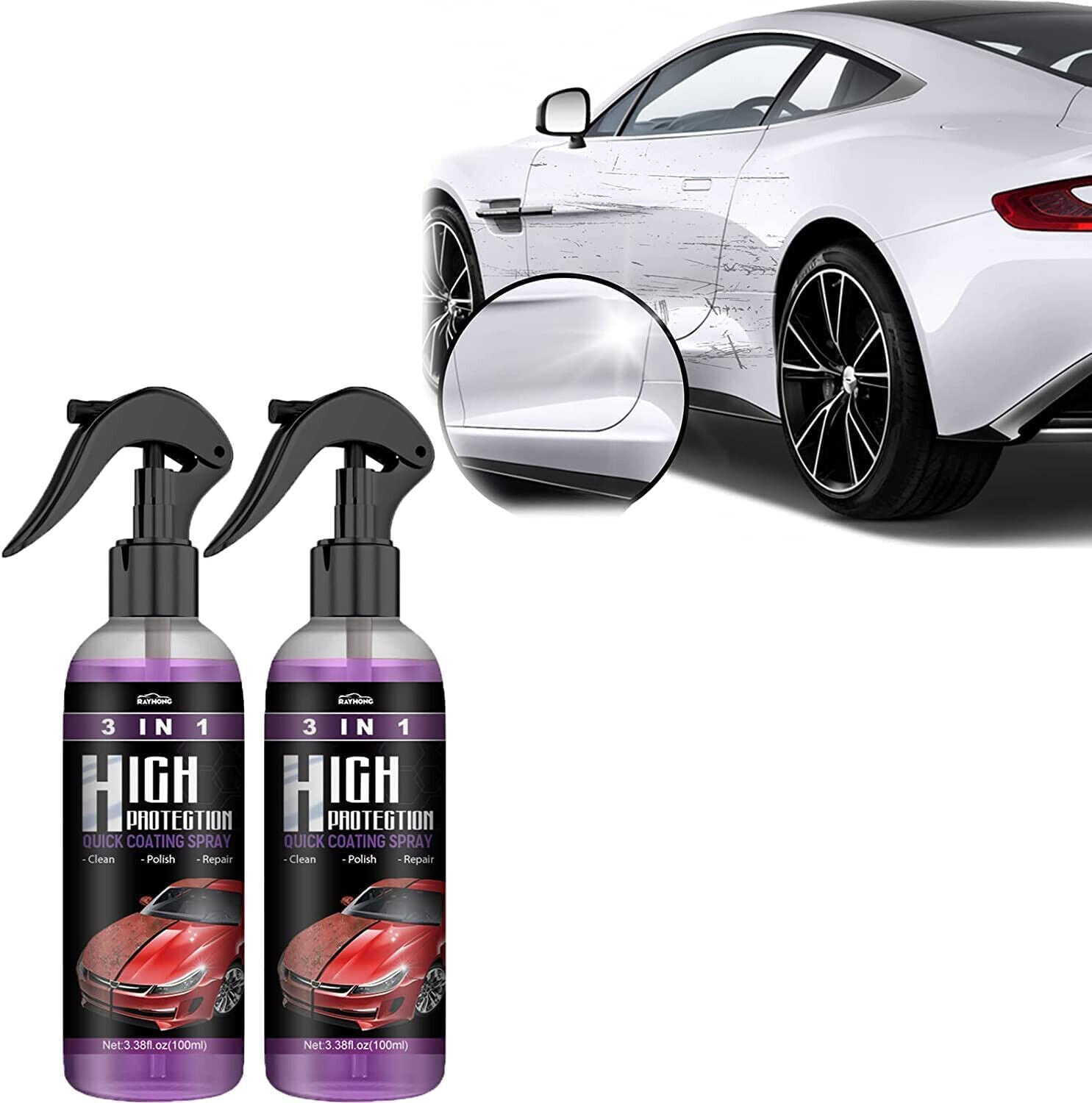 1/2/3/4X 3in1 High Protection Quick Car Coat Ceramic Coating Spray Hyd –  www.