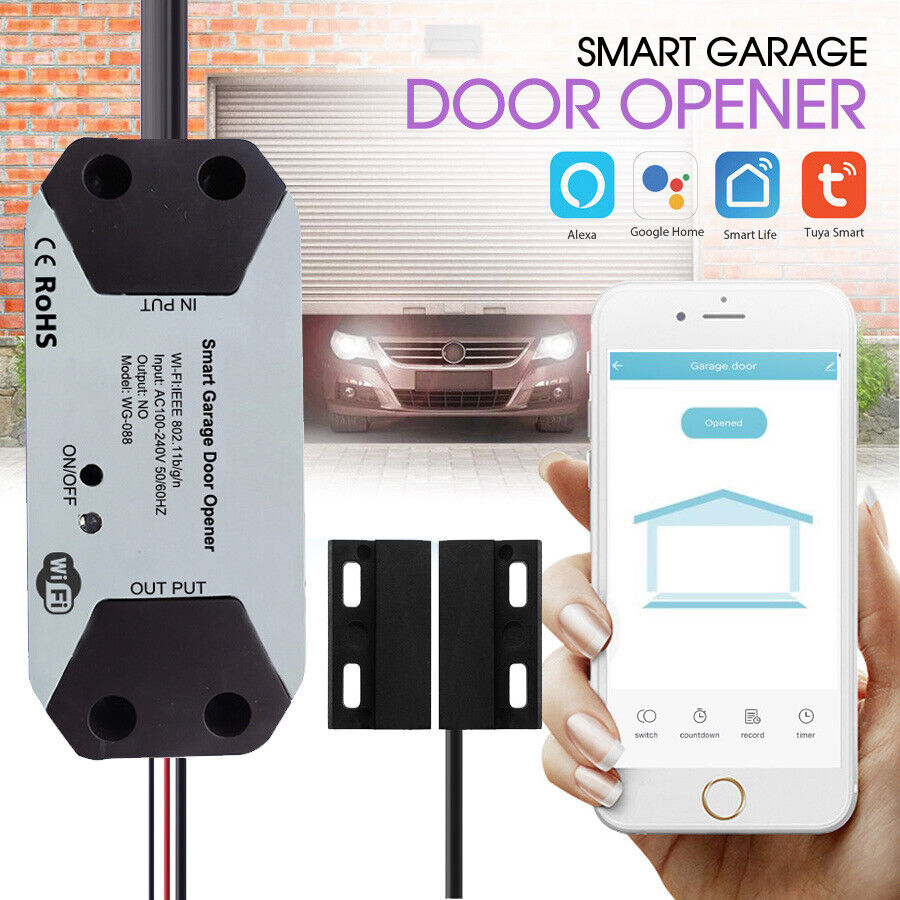 WIFI Smart Garage Door Opener Wireless APP Phone Remote Voice Controll ...